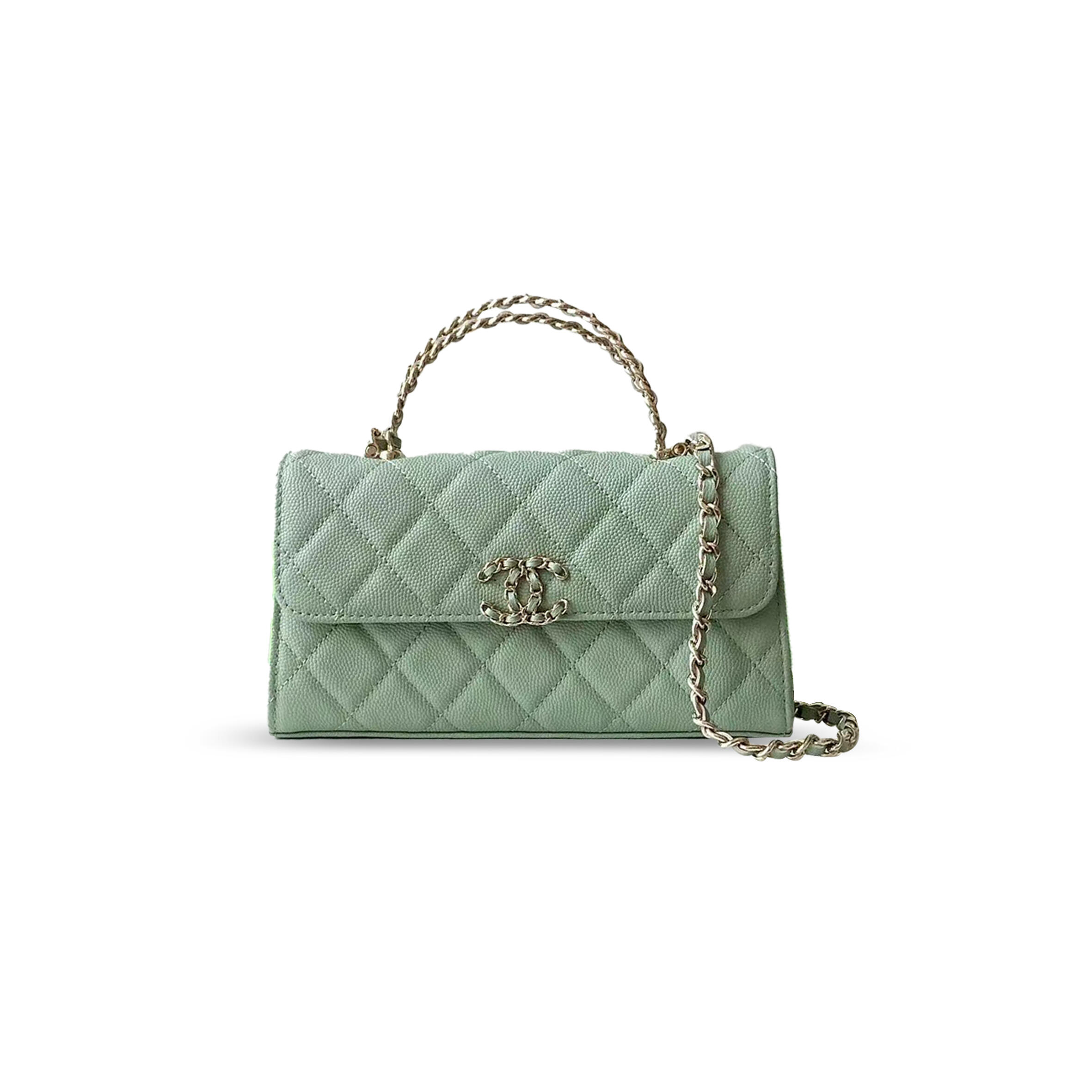 CHANEL FLAP PHONE HOLDER WITH CHAIN GRAINED SHINY AP3238 (18*10*4.5cm)